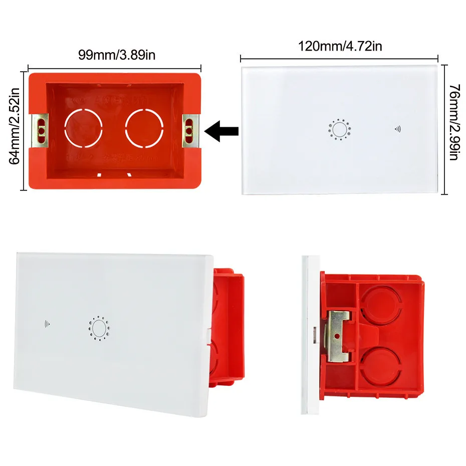 Electrical equipment 86mm Internal mounting box 118mm External mounting Wall box for Home intelligent touch switch wifi switch
