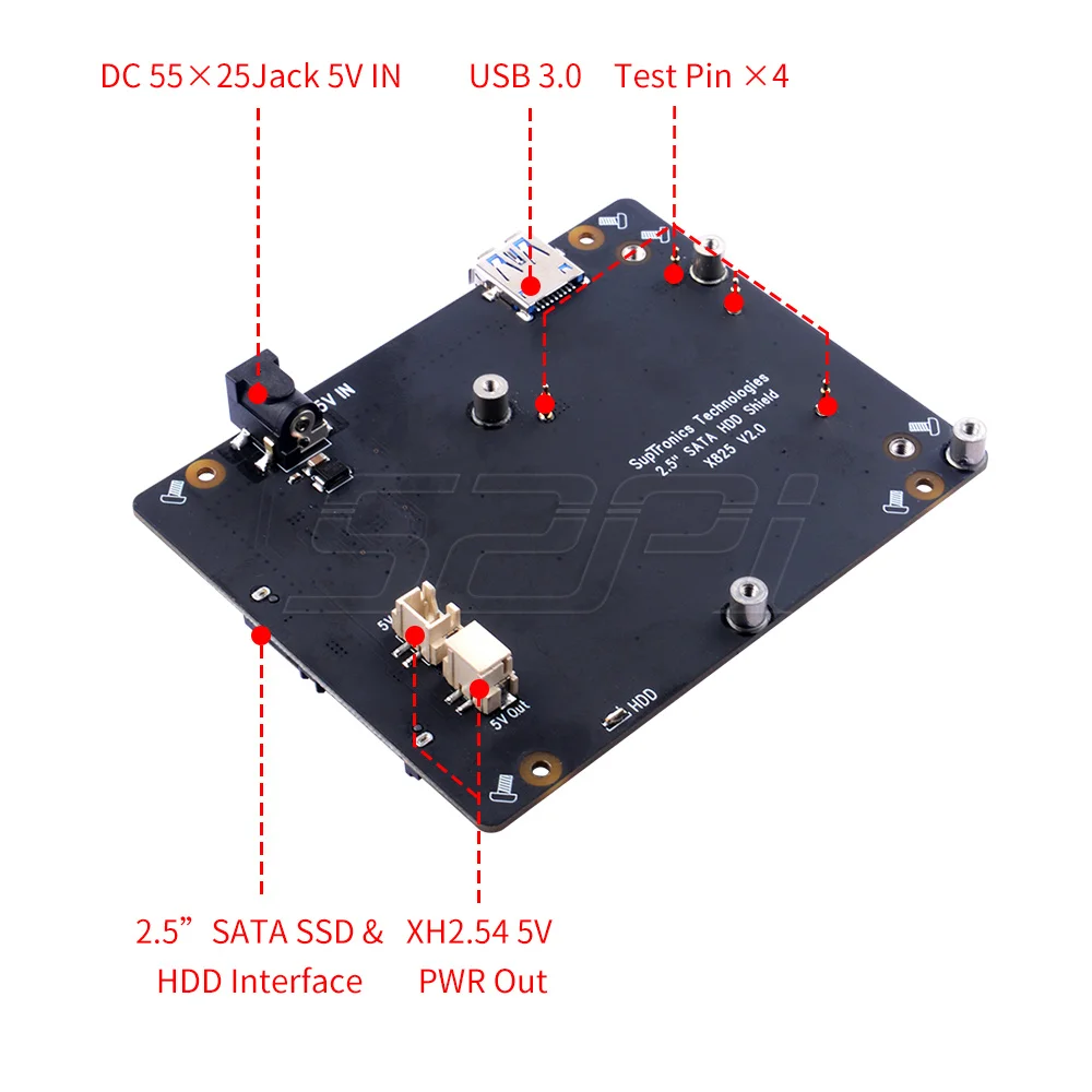   V2.0 X825 2.5 ġ SATA HDD/SSD 丮 Ȯ  ũ ̽,   4 B ( 4  B)