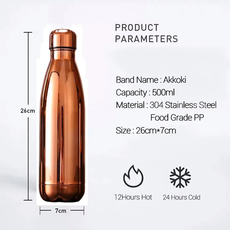 Логотип на заказ 500 мл Спортивная бутылка для воды Термос бутылка из нержавеющей стали термосы чашка бутылка для воды подарочные чашки