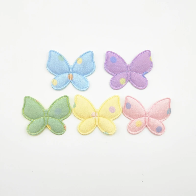 50 Stück gepolsterte Stoff-Schmetterlingsapplikationen für DIY-Hüte, Kleidung, Nähzubehör, Kopfbedeckungs-Dekorationsaufnäher, 3,2 x 2,5 cm, 50 Stück pro Packung – Detail 11