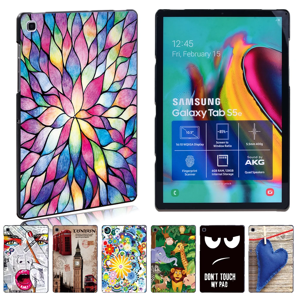 

Case for Samsung Galaxy Tab A A6/ Tab E/Tab S5E - New Anti -cratch Old Image Printing Slim Tablet Case + Free Stylus