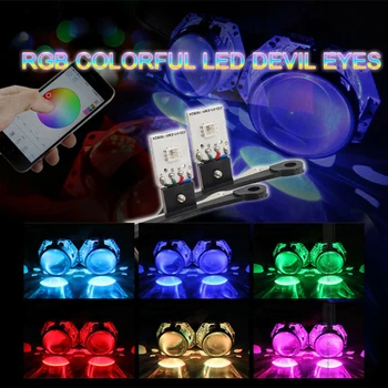 

Daytime Running Demon Eyes Bulbs Bluetooth Control Headlight Accessories