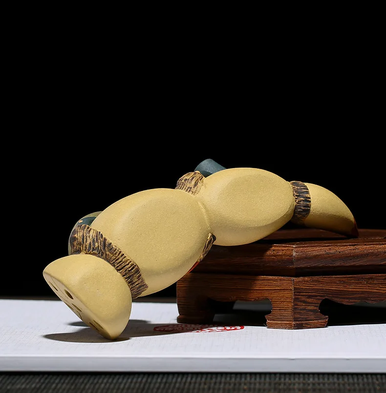Yixing Clay Teapot Top of Decoration Tea Ceremony Tea Set Sculpture Clay Lotus Root Tea Set Refined Rain Sand Clay