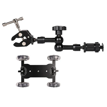 

3In1 Camera Rail Car Table Dolly Car + +11 Inch ic Arm + Phone Handheld Monopod Selfie Stick for D1000 D3000 D3100