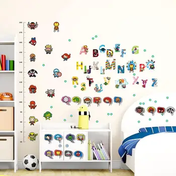 

Disney cartoon Avengers stickers children's room background wall decoration 26 letter stickers kindergarten decoration stickers