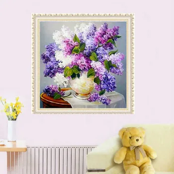 

New Full Paste Round Diamond Diamond Painting Lavender Cross Stitch Vertical Paste Painting Living Room Decoration Supplies