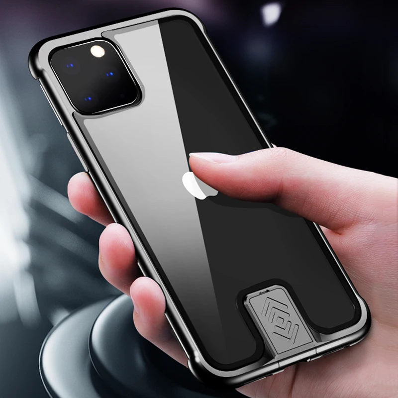 Для iPhone 11 Pro Max чехол металлический бампер Защита прозрачное закаленное стекло чехол для iPhone 11 Pro 11 противоударный чехол Funda 11 Pro