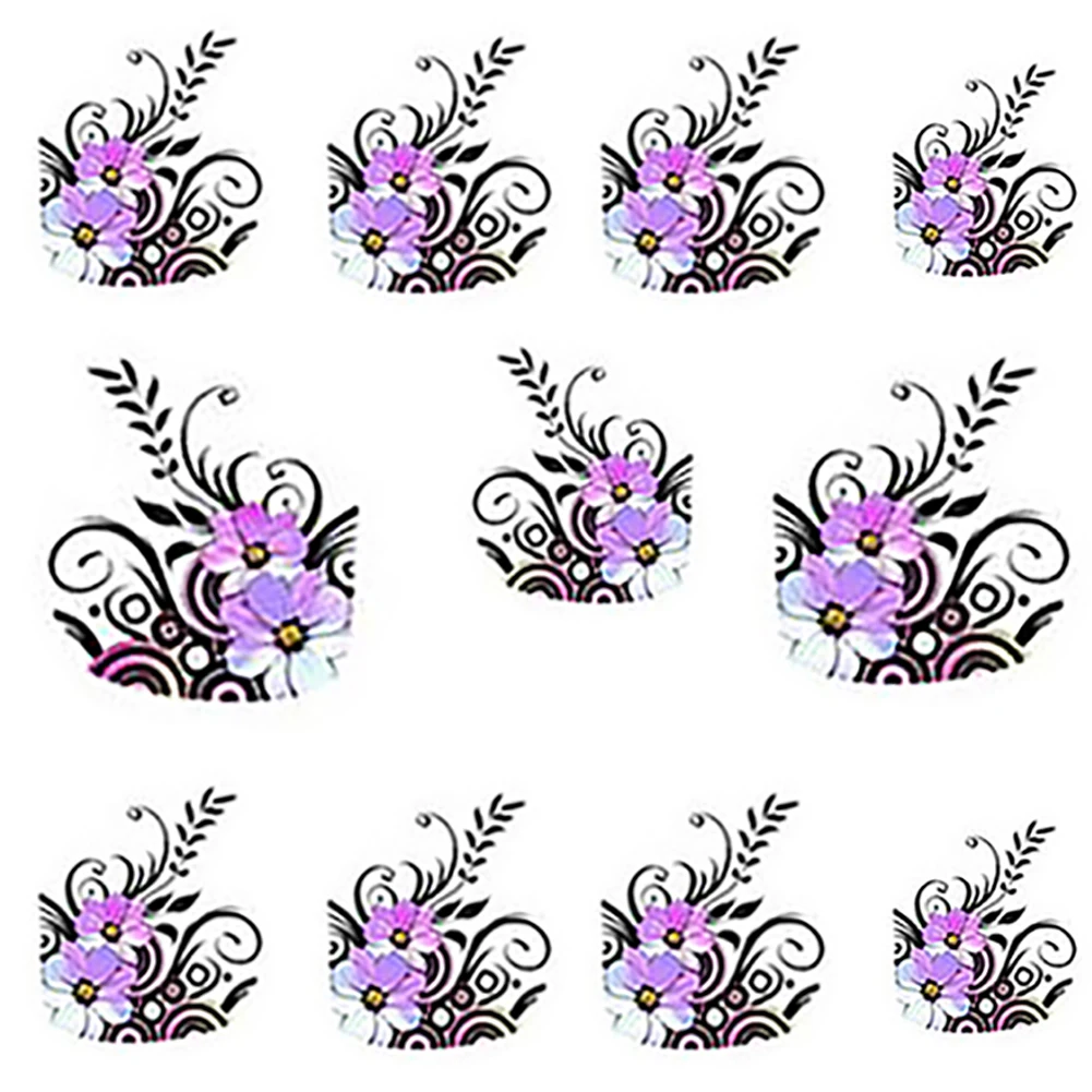 DIY виниловые цветы переводные наклейки для ногтей маникюра и наклейки|Стикеры