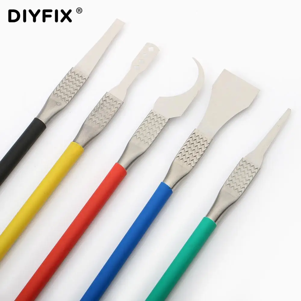 DIYFIX 5 в 1 IC чип ремонт тонкий нож инструмент BGA процессор Прай удалитель для iPhone процессоров NAND Flash материнская плата инструмент для ремонта