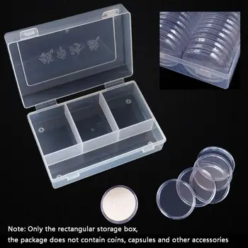 

Clear Plastic Storage Box Display Collection Case Protector Organizer for 48pcs 40mm / 45pcs 46mm Direct Fit Coin Capsule Holder