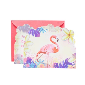

New Flamingo Theme Party Invitation Card Greeting Card Children's Birthday Party Supplies Paper Products Birthday Greeting Card