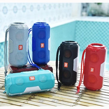 

NEW High fidelity dual speakers colorful LED dustproof portable Bluetooth 5.0 Music speaker TG143 supports phone answering FM