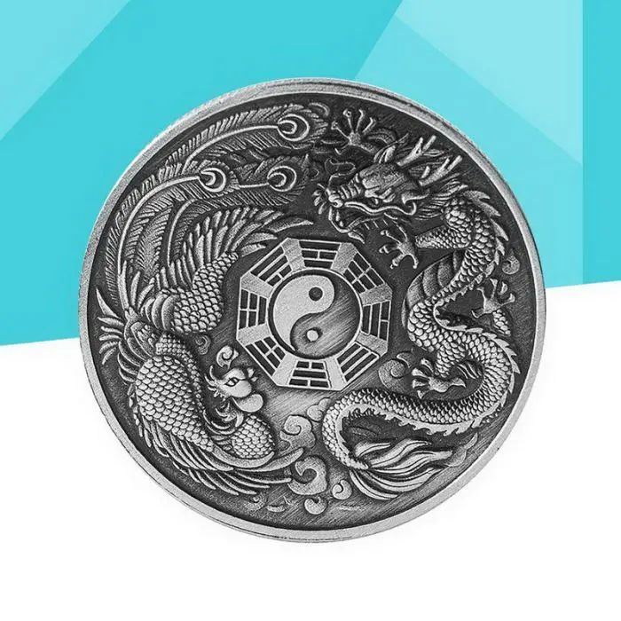 Памятная медаль Дракон и Феникс Chengxiang памятная монета Дракон и Феникс значки с животными коллекция подарок 66C