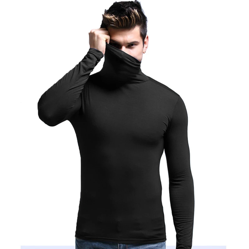 Winter High Collar Rashguard Men's Thermal Underwear Men First Layer Man Underwear Shirt Second Skin Men Compression Clothes mens long underwear