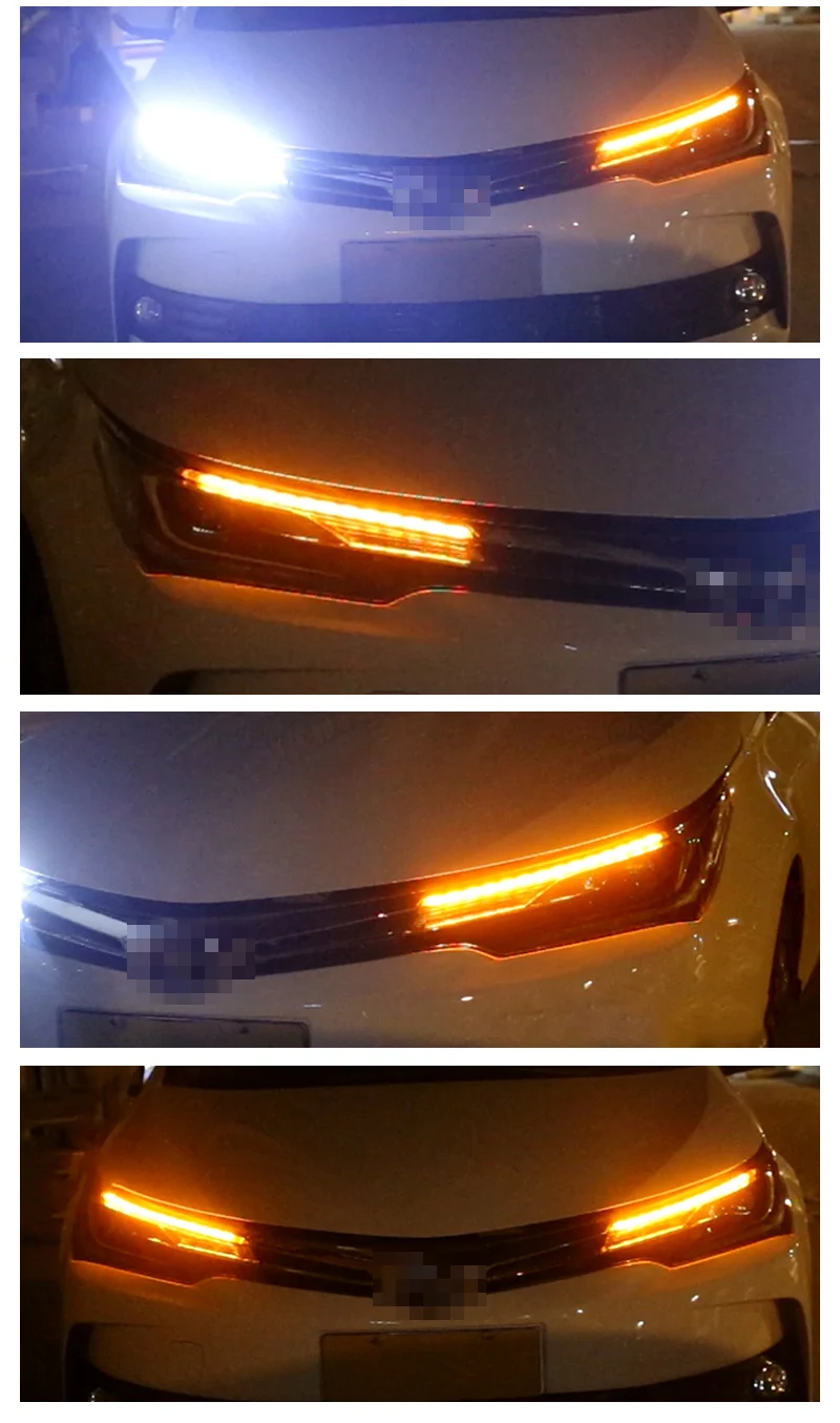 Автомобильные дневные ходовые огни Водонепроницаемый 12V DRL Гибкая Автопереключение день светильник универсальный указатель поворота фар дальнего света Товары аксессуары