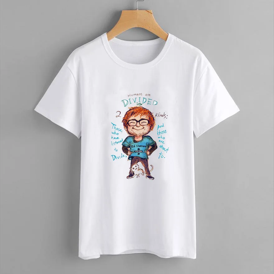 Ed Sheeran Harajuku T Shirt Women Ullzang 90s Music Lovers Funny Cartoon Print T-shirt Fashion Women Tops Plus Size Summer Tees - Цвет: 9