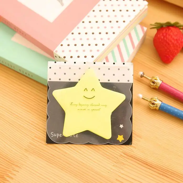 Карамельный цвет, бумага для заметок, Kawaii, звезда, яблоко, Закладка, блокнот для заметок, для школы, офиса, канцелярские принадлежности