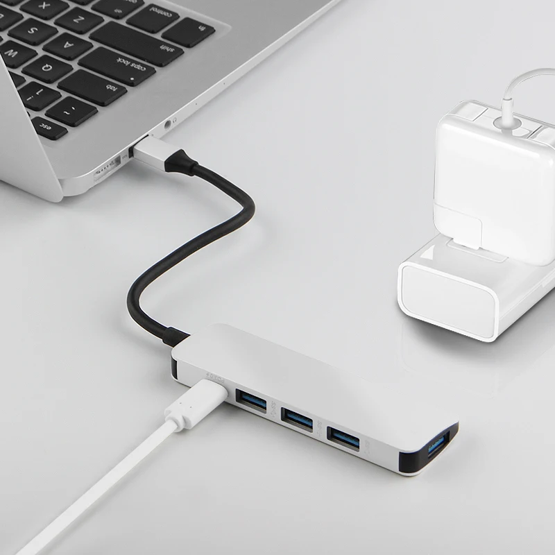 Ajiuyu USB C концентратор адаптер док-станция type-c Thunderblt 3 мульти порт конвертер HDMI VGA RJ45 USB-C USB 3,0 PD сплиттер аксессуары карта