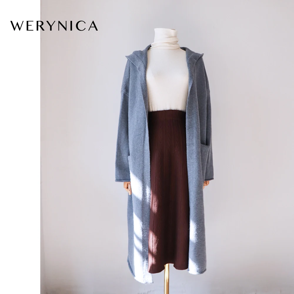 Werynica весенний свитер кардиганы женский кардиган в Корейском стиле с капюшоном
