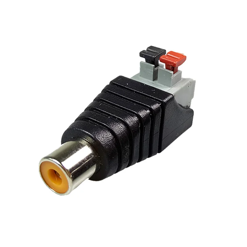 RCA AV Balun Connector RCA MaleFemale AV Screw 2 Poles Terminal Pressed Type CAT5 to CCTV Camera Video AV Terminal Block (4)