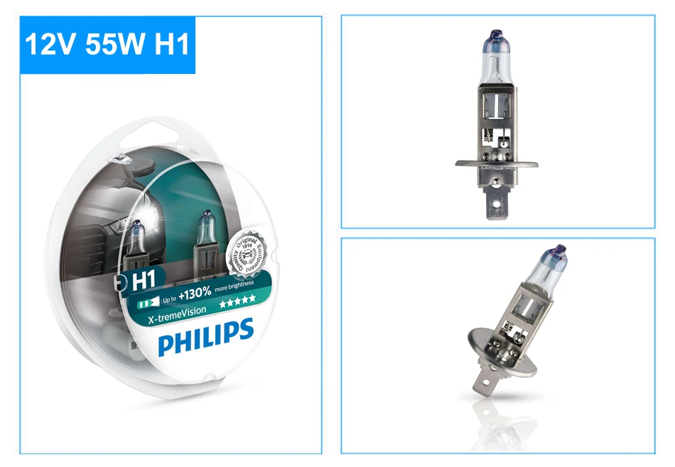 Philips H4 60 Вт 55 Вт H1 H7 Галоген Дальний свет Ближний свет 12 В 2шт автомобильные фары Х-treme видение