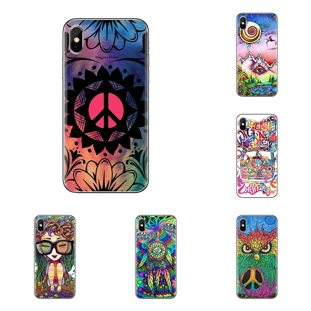 Housing Hippy Hippie Psychedelic Art Peace For Samsung Galaxy S2 S3 S4 S5 MINI S6 S7 edge S8 S9 Plus Note 2 3 4 5 8 Coque Fundas |