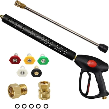 

Replacement High-Pressure Cleaner Machine 16-Inch Extension Rod, 4000 PSI, M22-14 mm Connector, 5 Nozzle Tips,