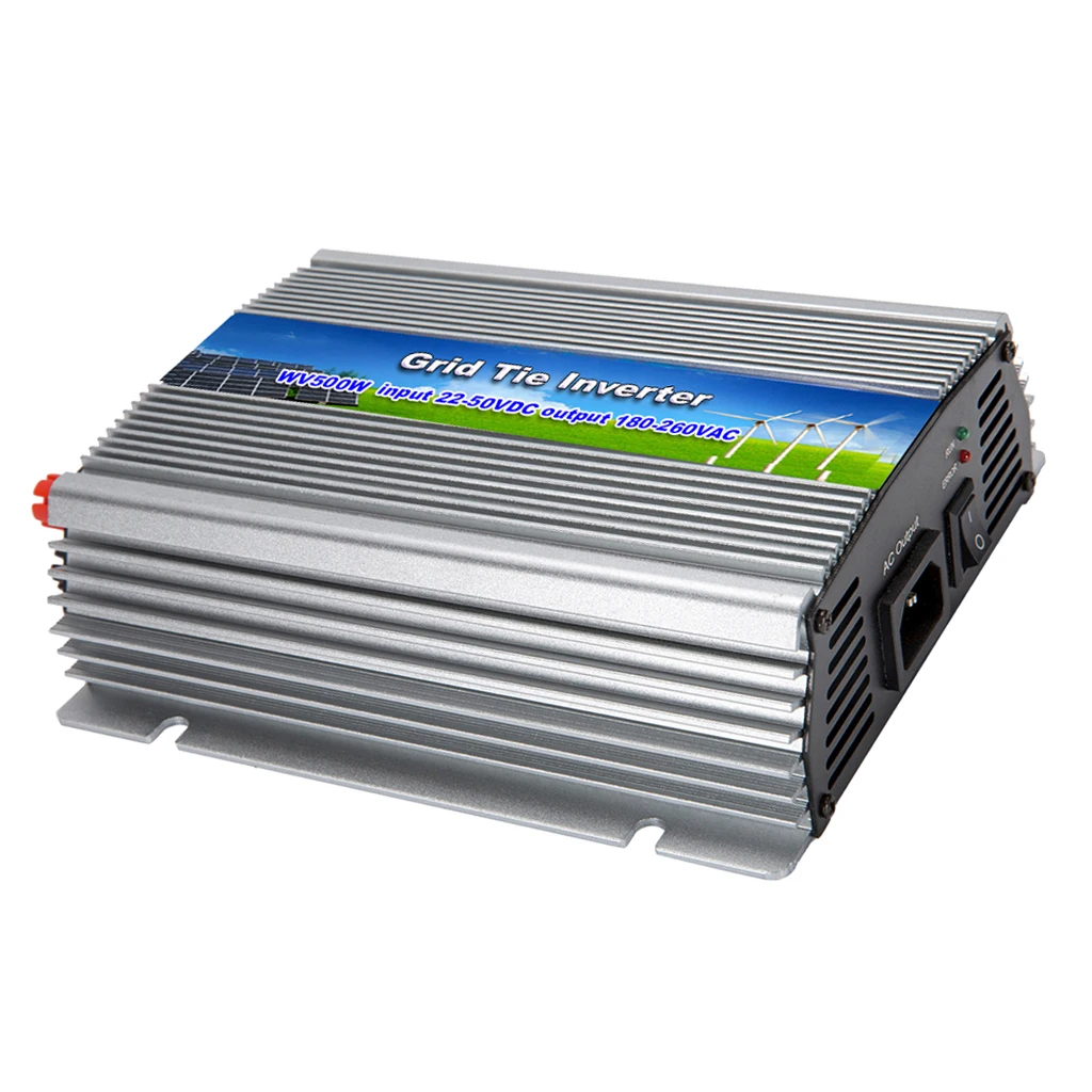 

500W Solar Grid Tie Inverter Pure Sine Wave DC22-50V to AC180-260V for Solar System, High Efficiency, Easy Installation
