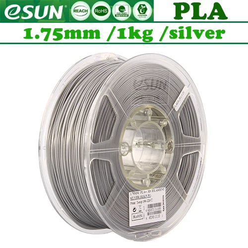 Нить для 3d принтера ESUN PETG PLA нейлоновая нить 1,75 мм 1 кг 340 м/много цветов/RU - Цвет: PLA SIlver
