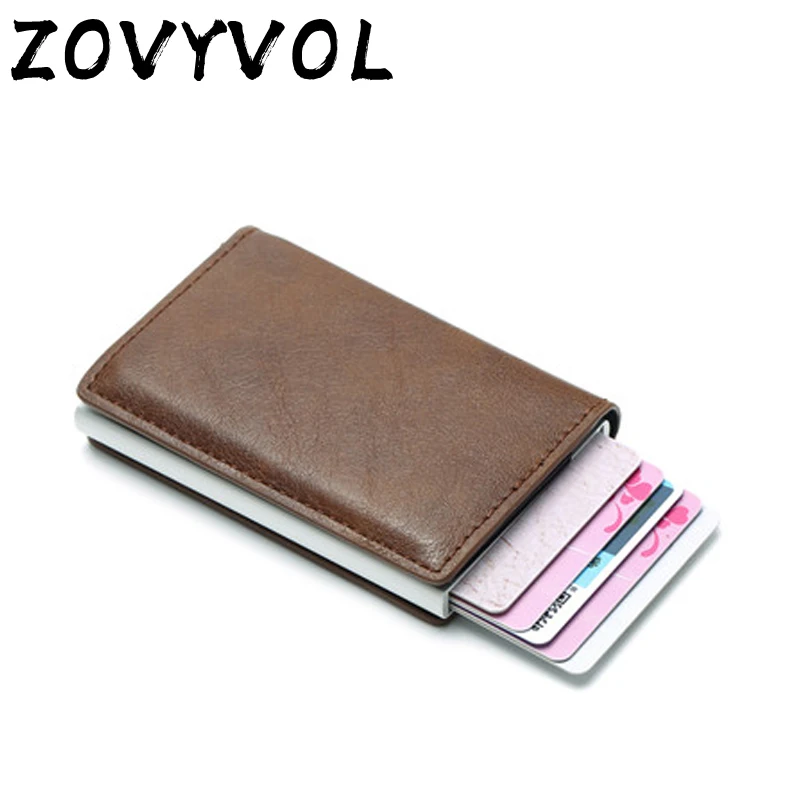 ZOVYZOL Rfid кошельки кожаный металлический тонкий кошелек для денег мужской короткий клатч волшебный Умный кошелек маленький кошелек