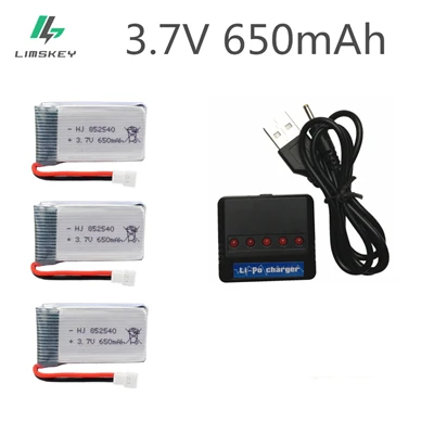 3,7 v 650mah Li-Po аккумулятор+ зарядное устройство для Syma X5c X5c-1 X5 H5c RC Квадрокоптер запасные части 852540 Дрон с перезаряжаемым аккумулятором - Цвет: Красный