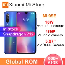En existencia Global ROM Xiaomi mi 9 SE 6GB 64GB Smartphon Snapdragon 712 48MP cámaras 5,97 "Pantalla AMOLED 18W carga rápida con cable(China)