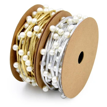 

3M Pentagram Bead Chain Christmas Ribbons Wedding Festival Party Decorations Card Gifts Handcraft Wrapping Supplies DIY