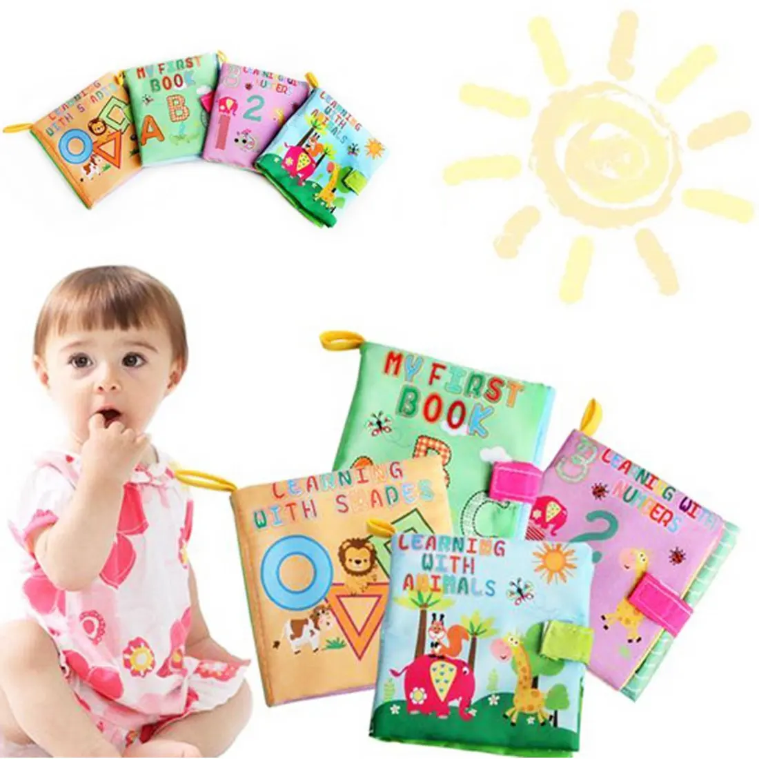 

Soft Cloth Books for Baby Boy/Girls 0-12 month Baby Rattle Toy Crib Infant Kids Early Development Toys educational toddler books