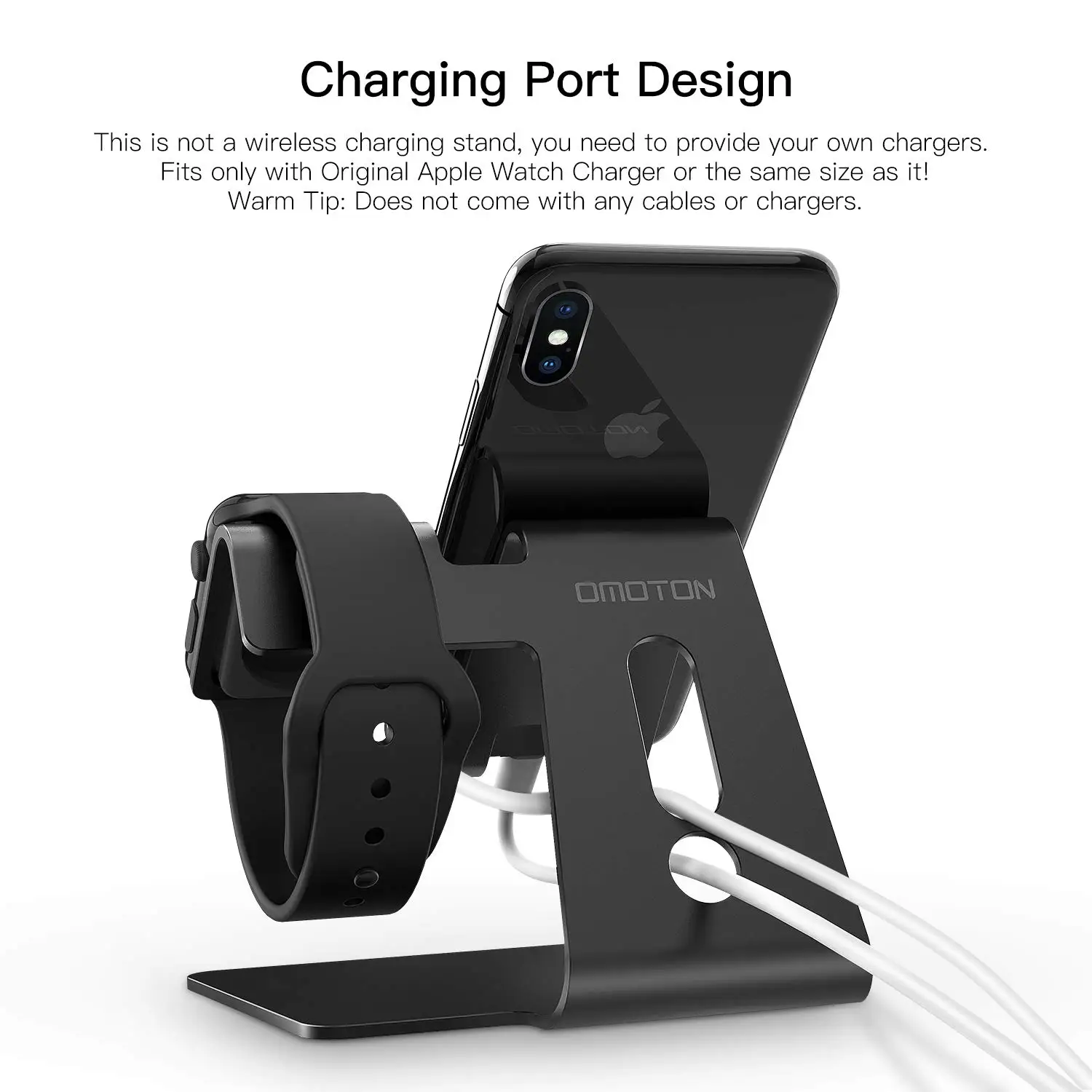  Apple Watch Stand OMOTON 2 in 1 Universal Desktop Stand Holder for iPhone and Apple Watch (Both 38m