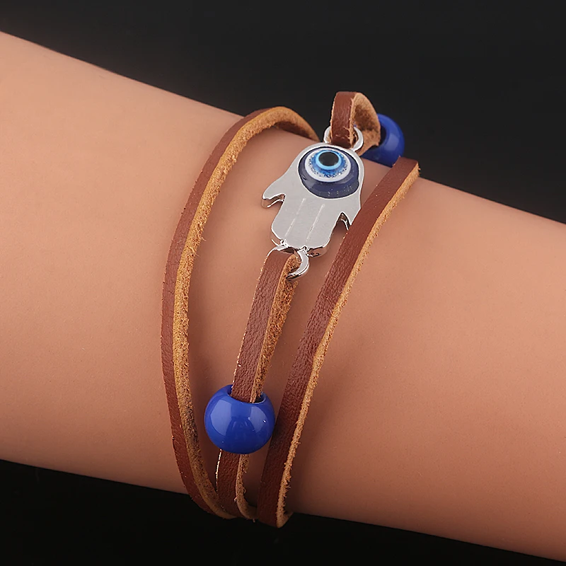 The Last of Us Part 2 Ellie Dina Hamsa Leather Bracelets for Women Men Jewelry