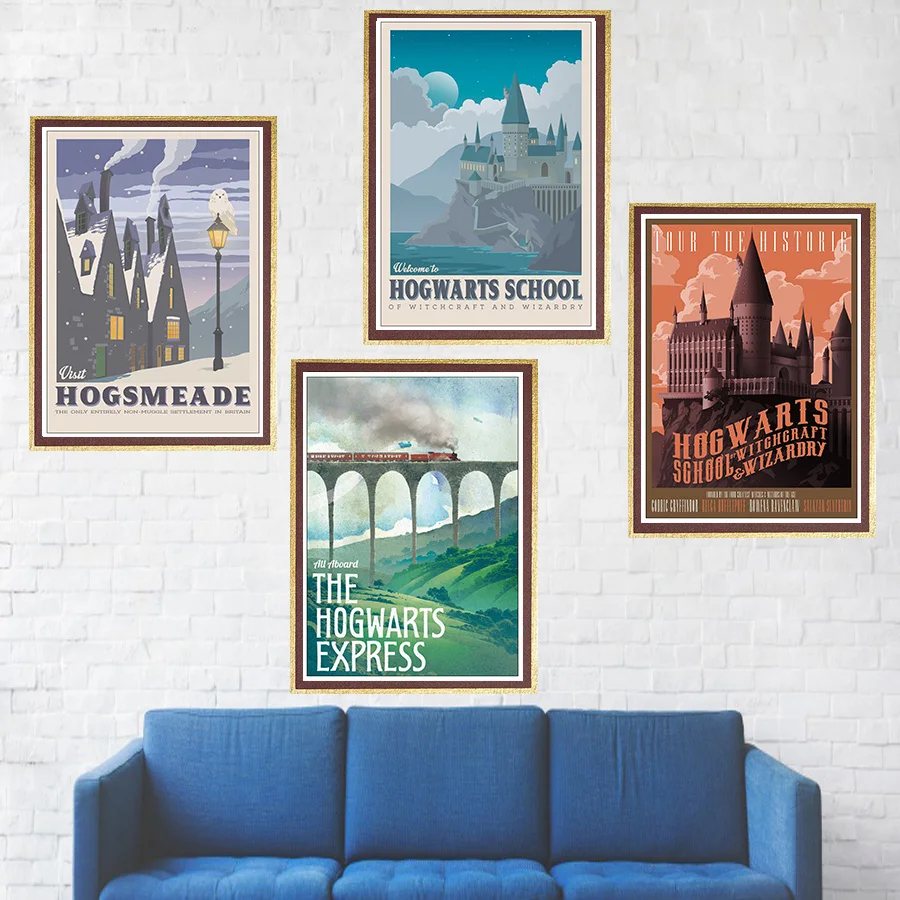 Холщовый плакат Экспресс Diagon Alley Hogsmeade настенное искусство живопись кино плакаты