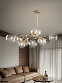

Nordic Art Deco Glass Bubbles Chandelier Lighting Fixtures 90-260v Post Modern Luminaria Led Chandeliers For Living Dining Room