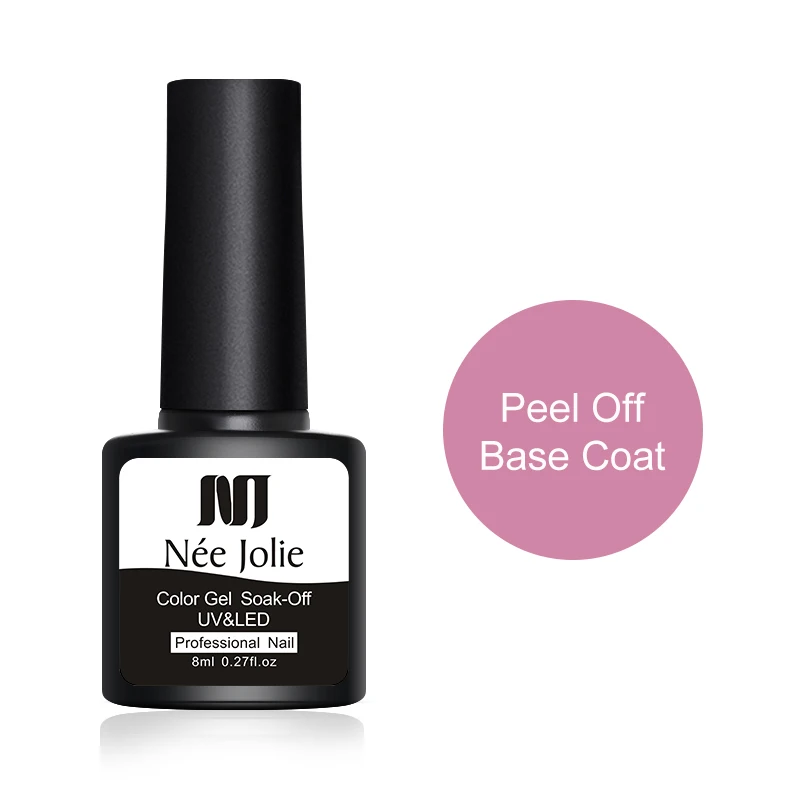 Peel off base coat NEE JOLIE 8 мл Укрепляющий гель белого цвета полупрозрачный протектор для ногтей усилитель толщины ногтей отмачиваемый УФ-гель для ногтей - Цвет: Peel off base coat