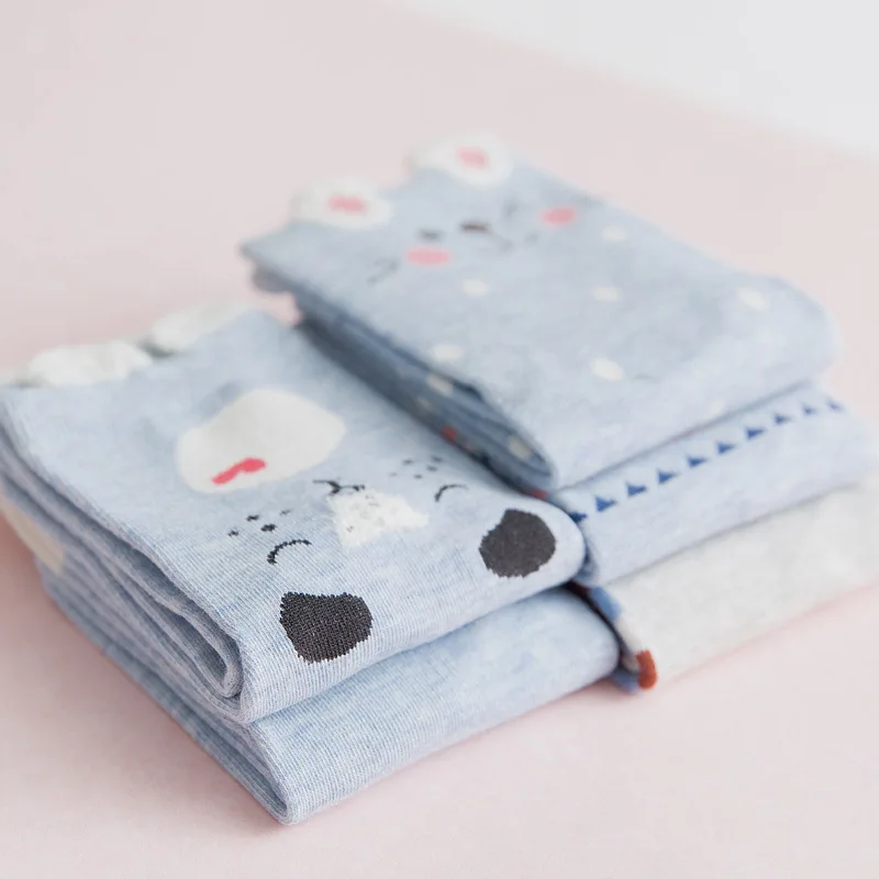 Носки с животными из мультфильмов; женские гольфы; Kawaii; модные милые носки для девочек; хлопковые носки; Новое поступление; 5 пар/лот