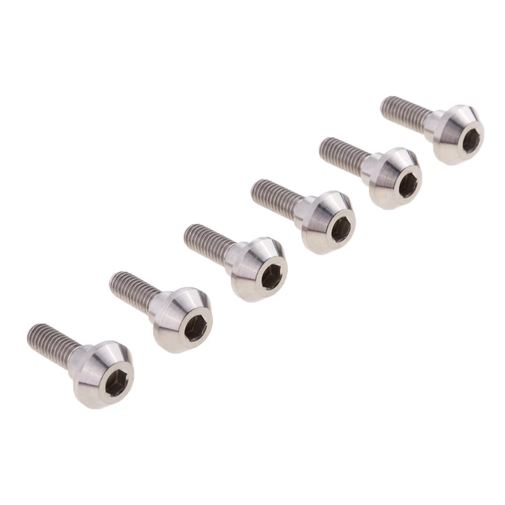 6 Pieces Silver M6x20mm Titanium/Ti Disc Brake Rotor Bolts for Suzuki GSXR Yamaha R6 R1