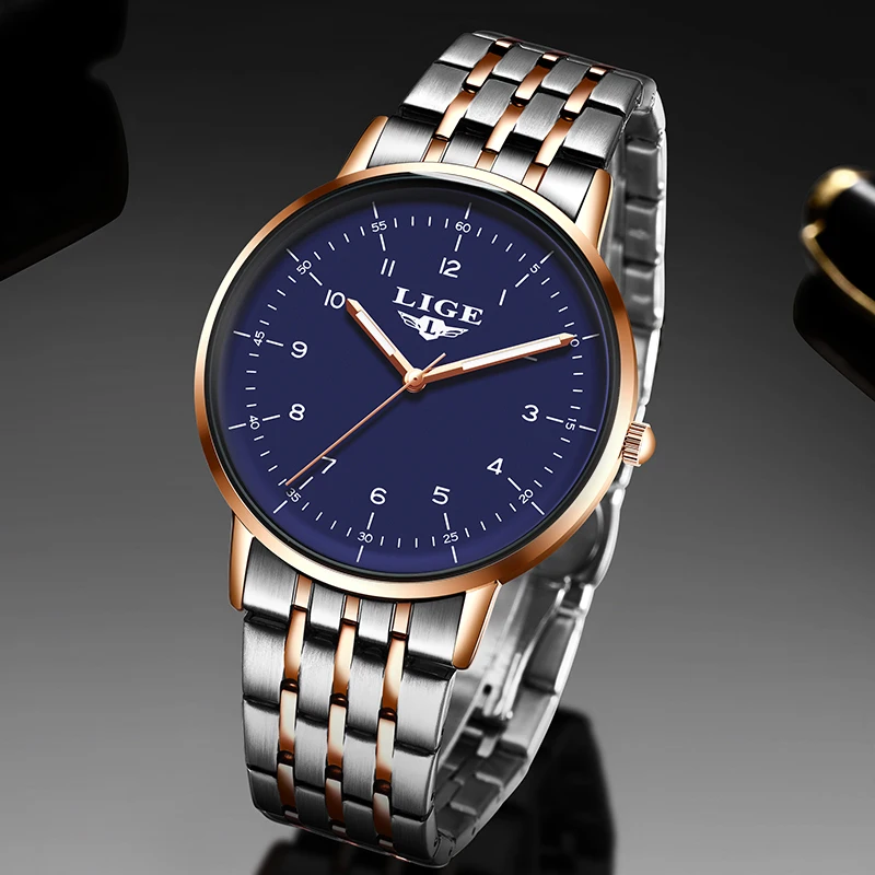 Часы Reloj Hombre 2020 новые LIGE спортивные светящиеся водонепроницаемые кварцевые