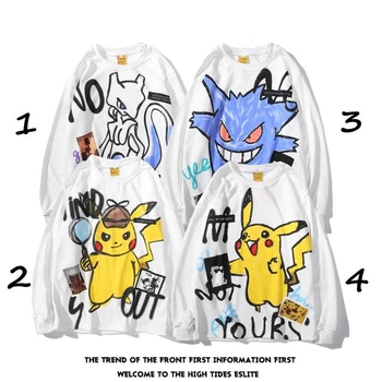 

Pokemon Cute Pikachu Hoodies Men Women Funny Pullover Hooded Cartoon Sweatshirts Hip Hop Streetwear Casual Tops Jackets Coat