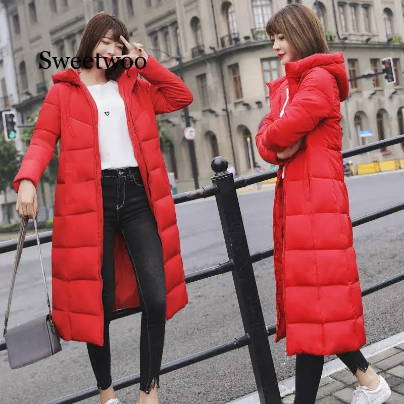Solid slim hooded cotton coat women long women jacket waterproof windproof winter jacket women  6XL