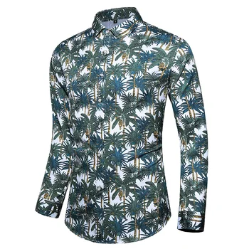 

2020 Fashion Mens Shirt Slim Fit Long Sleeve Floral Shirt Mens Clothing Trend Mens Casual Flower Printing Dress Shirt Size M-7XL