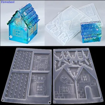 

New Christmas Cake Decorating Tools 2 Pcs Gingerbread House Silicone Mold Fondant Cake Mold DIY Chocolate Biscuits Cake Mould