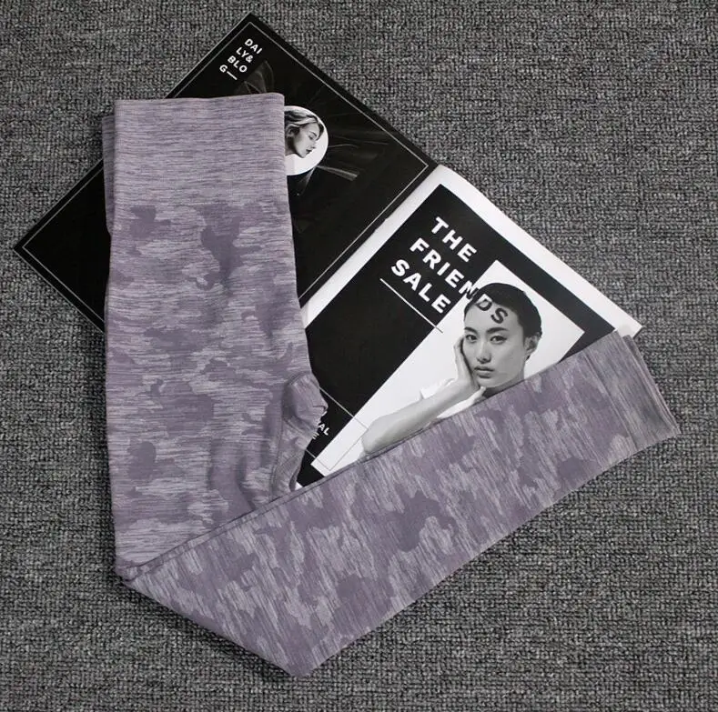 Purple Pant Камуфляжный комплект из 3 предметов, бесшовные леггинсы, спортивный бюстгальтер с длинным рукавом, укороченный Топ для женщин, одежда для бега в тренажерном зале с высокой талией, для фитнеса, спортивный костюм для йоги - Цвет: Purple Pant