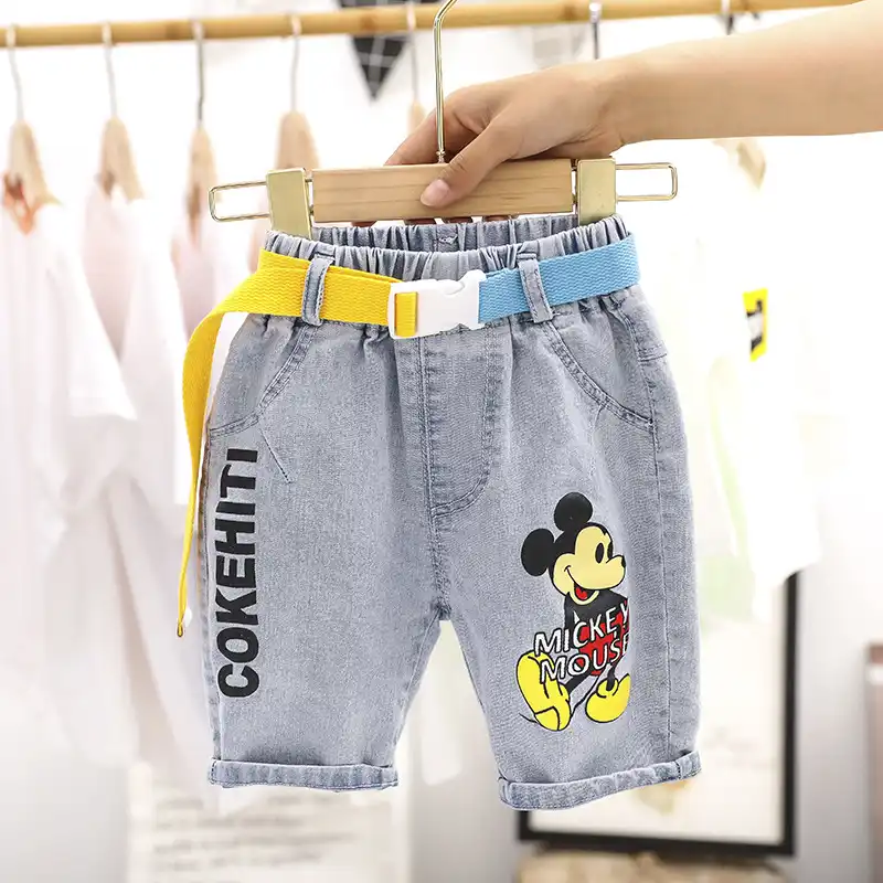 mickey mouse denim shorts