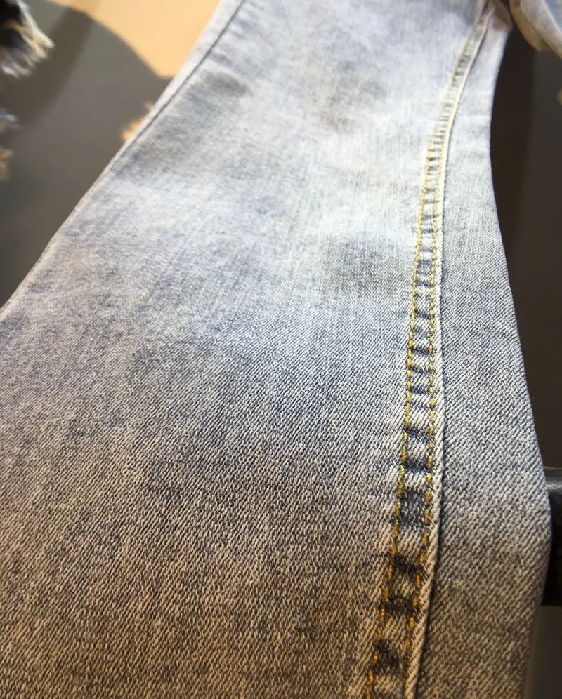 Autumn Vintage Denim Pants Woman Euro New Heavy Drill Rhinestone Diamond High Waist Slim Pencil Pants Jeans Girls Students