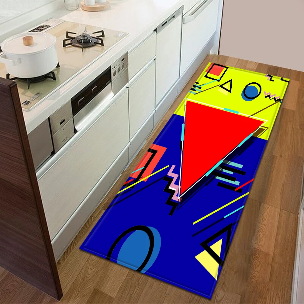  Kitchen Mat Bedroom Entrance Doormat 3D Geometric Pattern Home Floor Decoration Living Room Carpet 